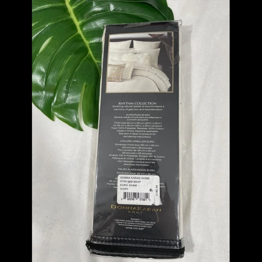 NIB $190 Donna Karan‎ Rhythm [ 1 ] Jacquard Euro Pillow Sham